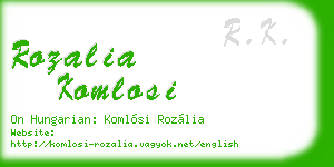 rozalia komlosi business card