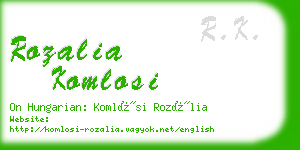 rozalia komlosi business card